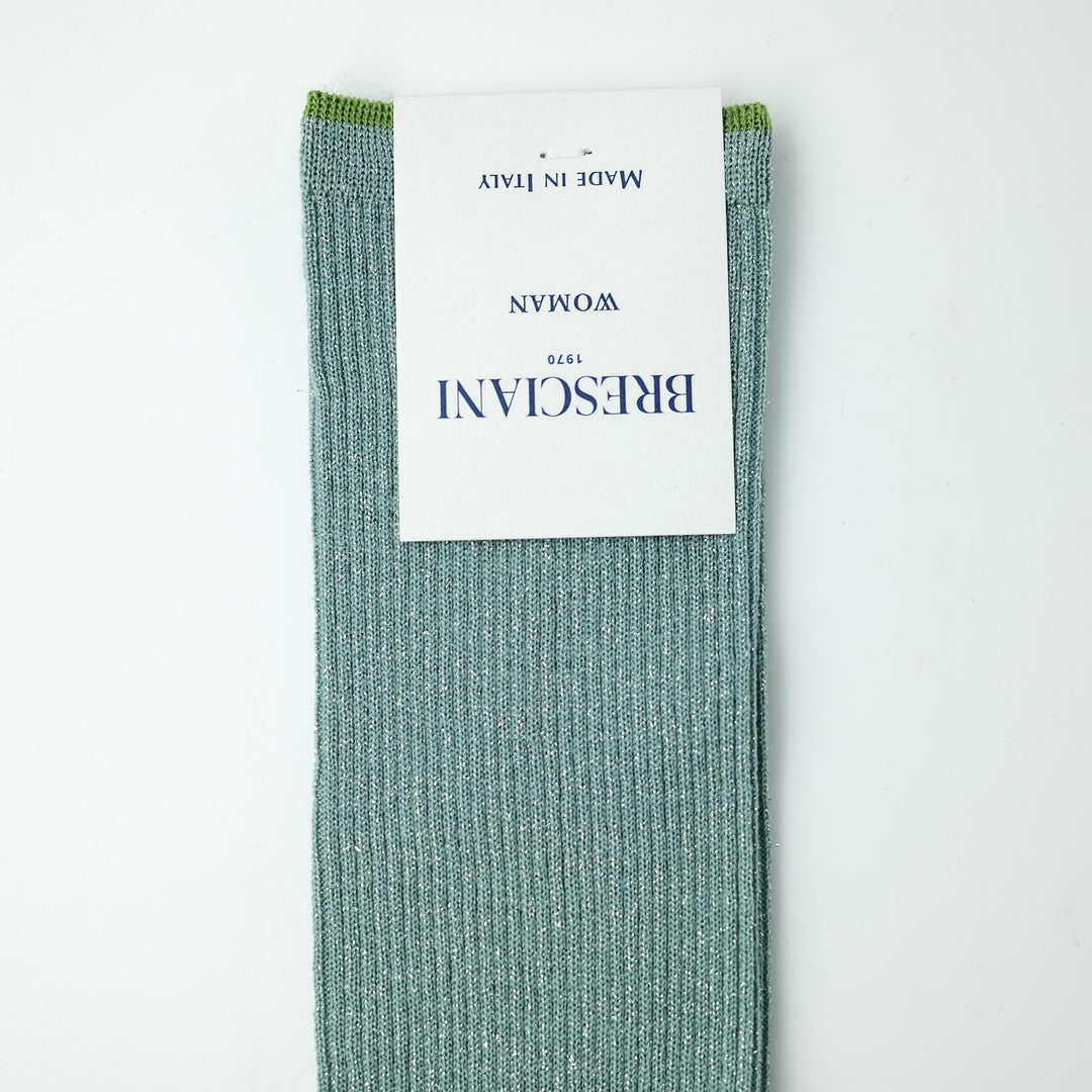 【WOMENS】HEEL&TOE RIB SOCKS GREEN×BLUE