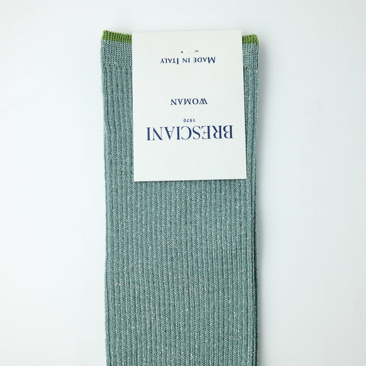 【WOMENS】HEEL&TOE RIB SOCKS GREEN×BLUE