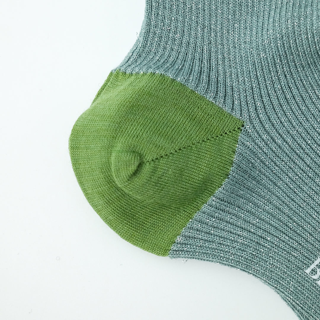 【WOMENS】HEEL&TOE RIB SOCKS GREEN×BLUE