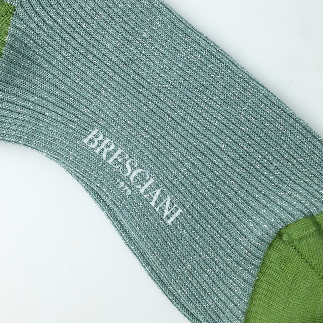 【WOMENS】HEEL&TOE RIB SOCKS GREEN×BLUE
