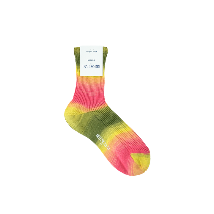 【WOMENS】COLOR GRADATION RIB SOCKS ORANGE PINK