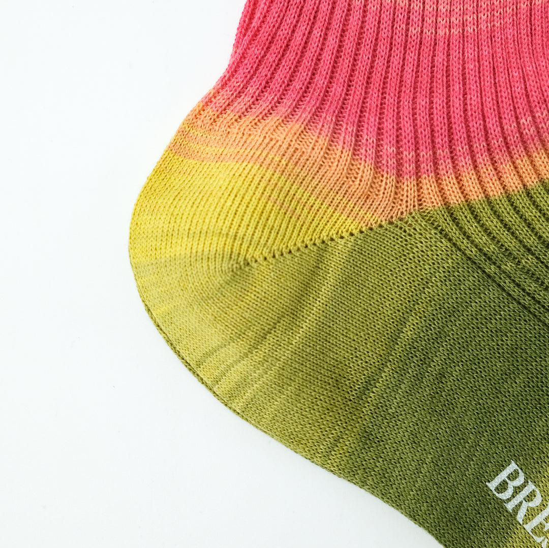 【WOMENS】COLOR GRADATION RIB SOCKS ORANGE PINK