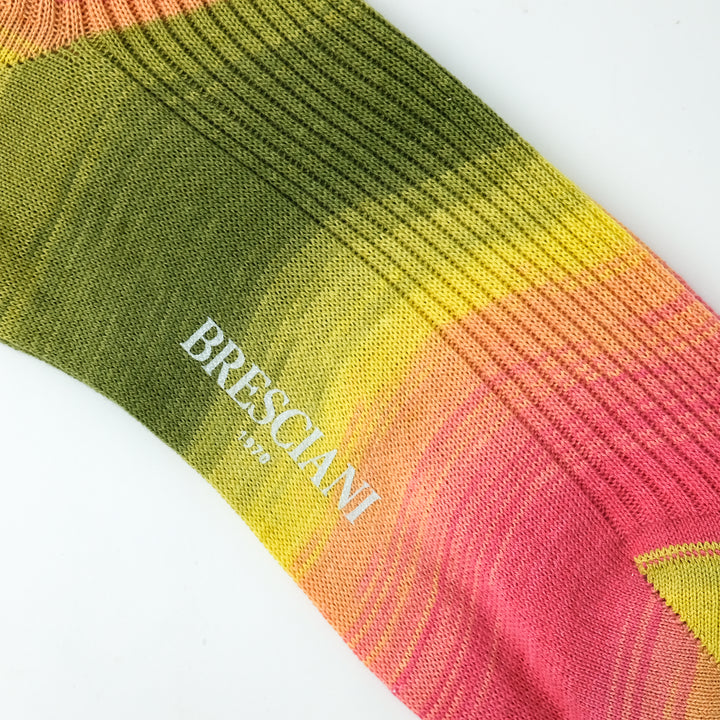 【WOMENS】COLOR GRADATION RIB SOCKS ORANGE PINK