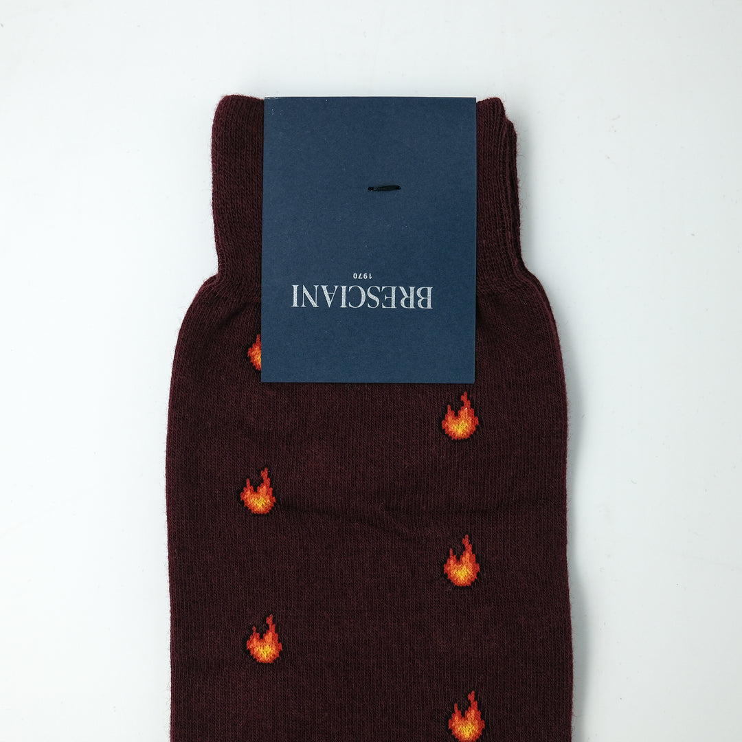 【MENS】FLAME SOCKS BORDEAUX