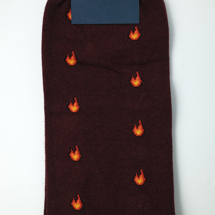 【MENS】FLAME SOCKS BORDEAUX