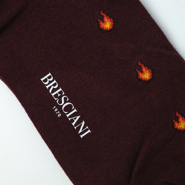 【MENS】FLAME SOCKS BORDEAUX