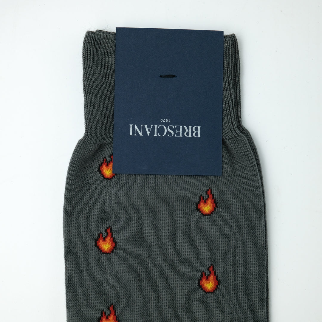 【MENS】FLAME SOCKS LIGHT GRAY