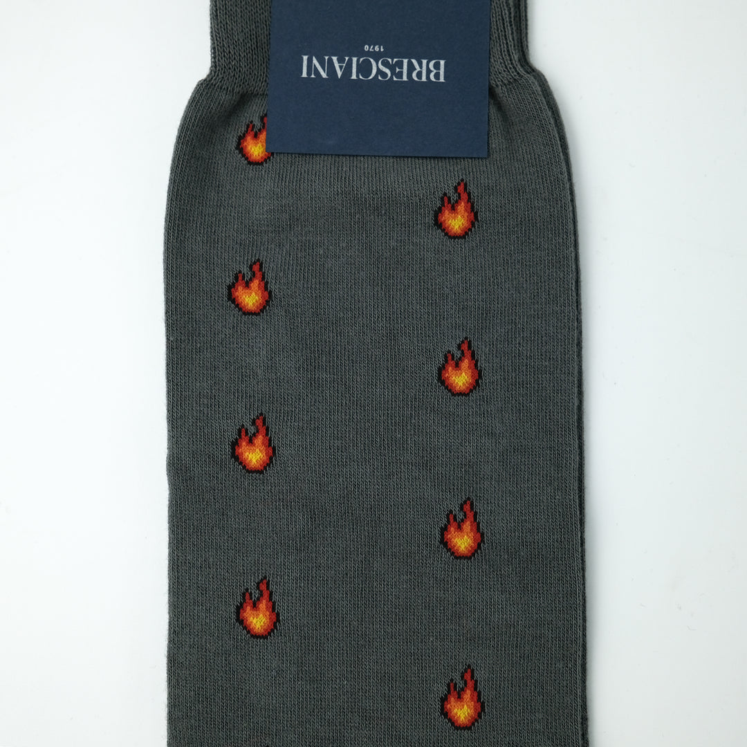【MENS】FLAME SOCKS LIGHT GRAY