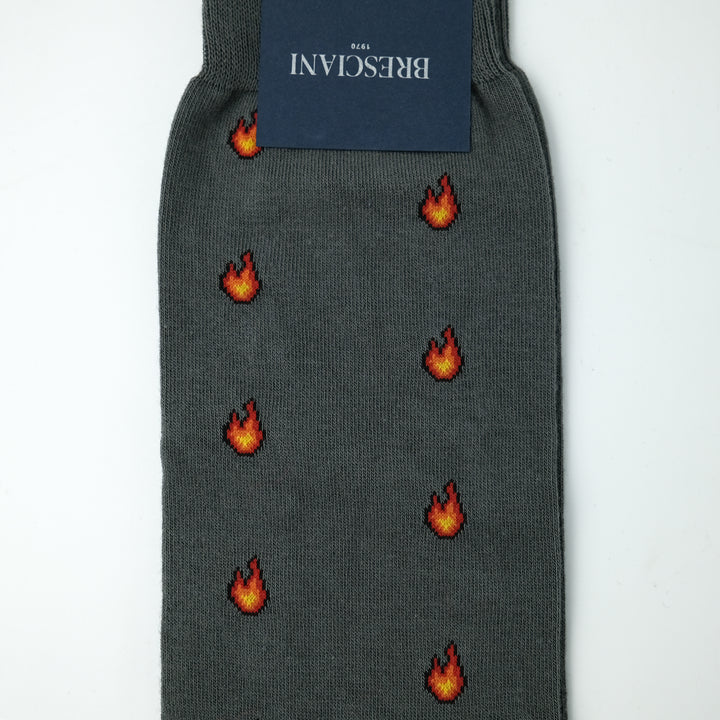 【MENS】FLAME SOCKS LIGHT GRAY