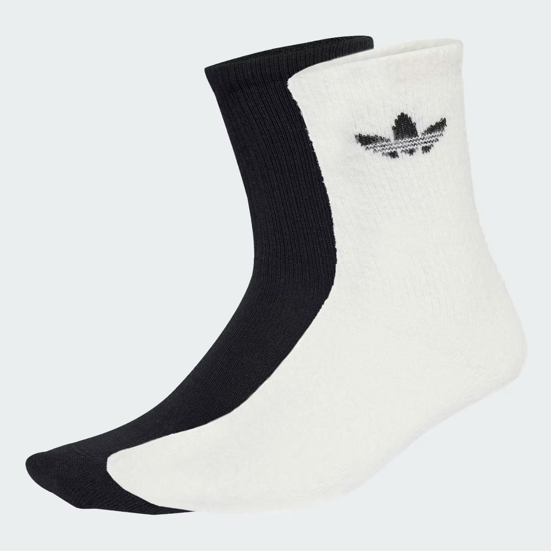adidas Originals  FLUFFY CR S フラッフィー クルーソックス 2PACK OFF WHITE/BLACK