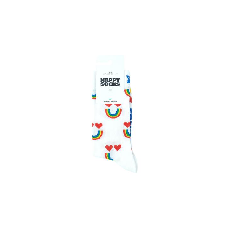 Happy Rainbow Sock WHITE