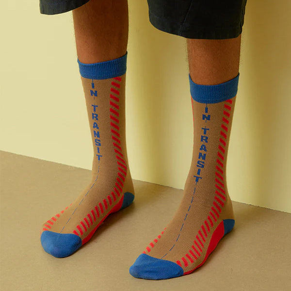 In Transit Socks Homme Beige Blue Transit