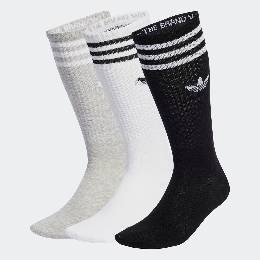 adidas Originals オリジナルス ソリッドクルーソックス 3PACK WHITE/MEDIUM GRAY HEATHER/BLACK