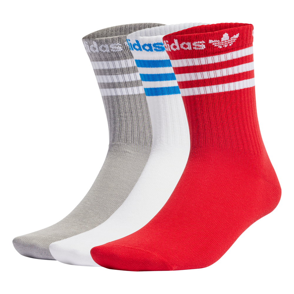 adidas Originals CREW SOCK クルーソックス 3PACK GRAY/WHITE/SCARET adidas Originals CREW SOCK クルーソックス 3PACK GRAY/WHITE/SCARET