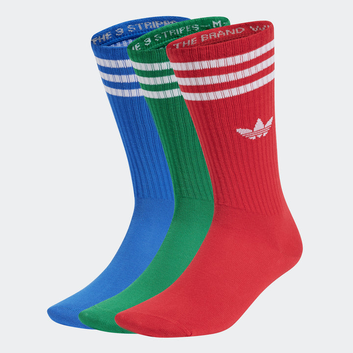 adidas Originals SOLID CREW SOCK ソリッドクルーソックス 3PACK BLUE/RED/GREEN