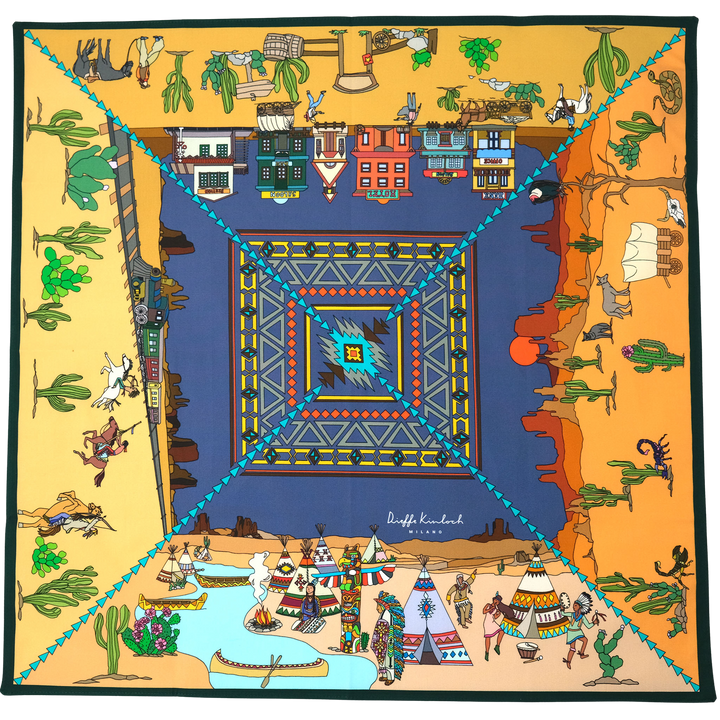 LAS VEGAS ”FAR WEST” コットン ハンカチーフ (クラシック) NAVY