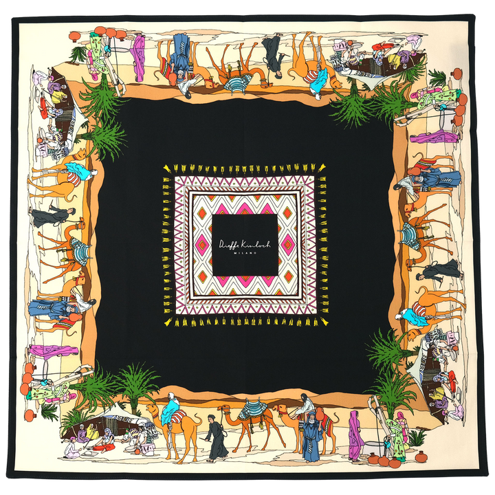 MARRAKECH "DESERTO" コットン ハンカチーフ (クラシック) BLACK