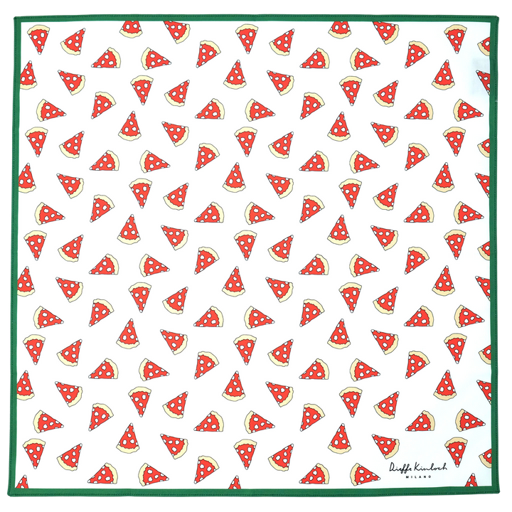 NAPOLI ”PIZZA ALL OVER2" コットン ハンカチーフ（クラシック） WHITE