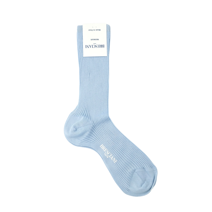 【WOMENS】ORGANIC COTTON RIB SHORT SOCKS LIGHT BLUE（21cm丈）