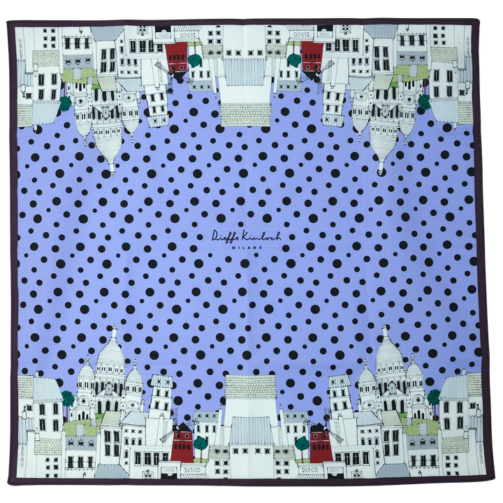 PARIS "SACRE COEUR POIS" コットン ハンカチーフ (クラシック) PURPLE