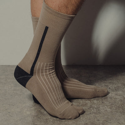 SIDE LINE SOCKS MENS TAUPE