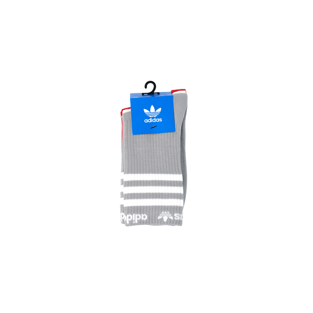 adidas Originals CREW SOCK クルーソックス 3PACK GRAY/WHITE/SCARET
