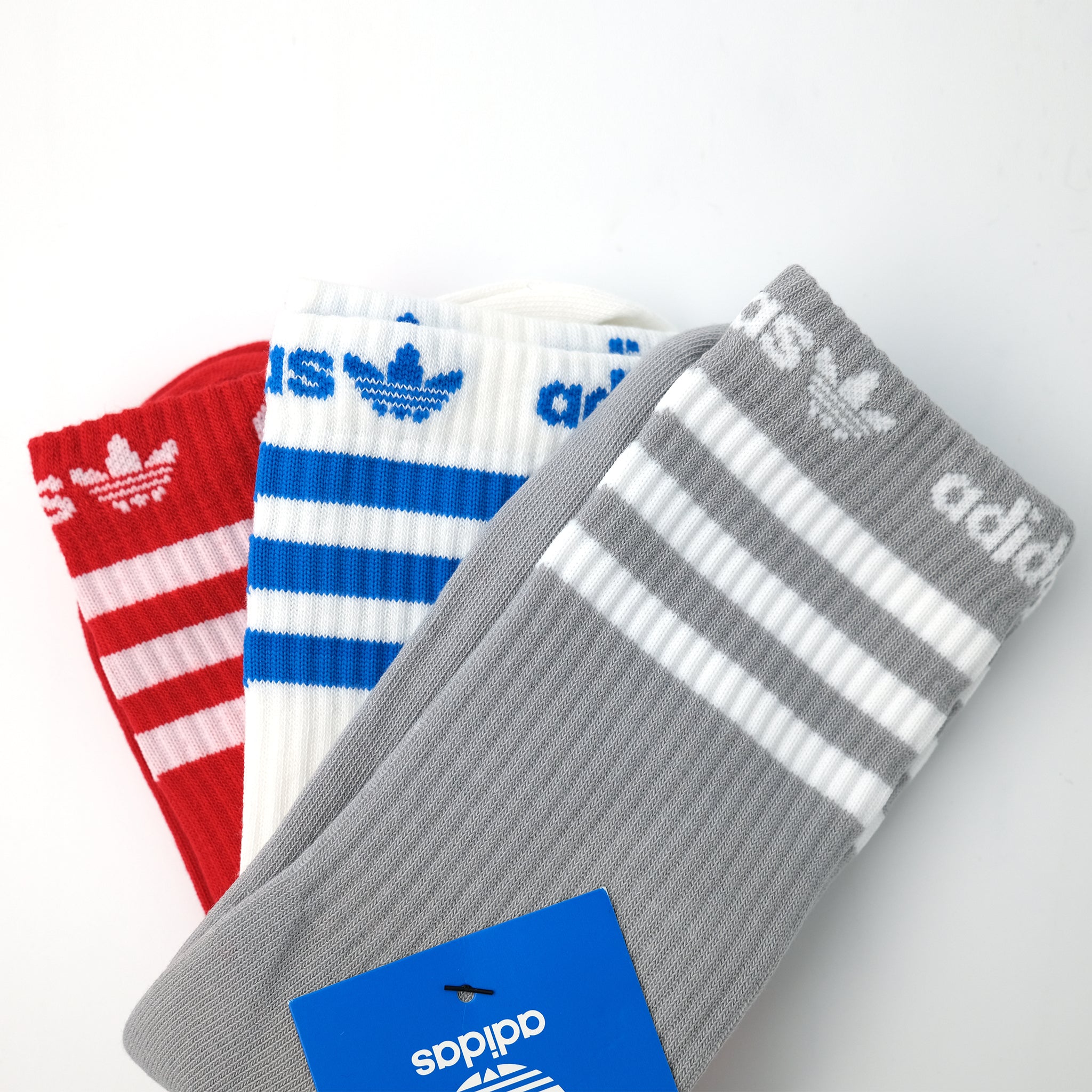 adidas Originals CREW SOCK クルーソックス 3PACK GRAY/WHITE/SCARET