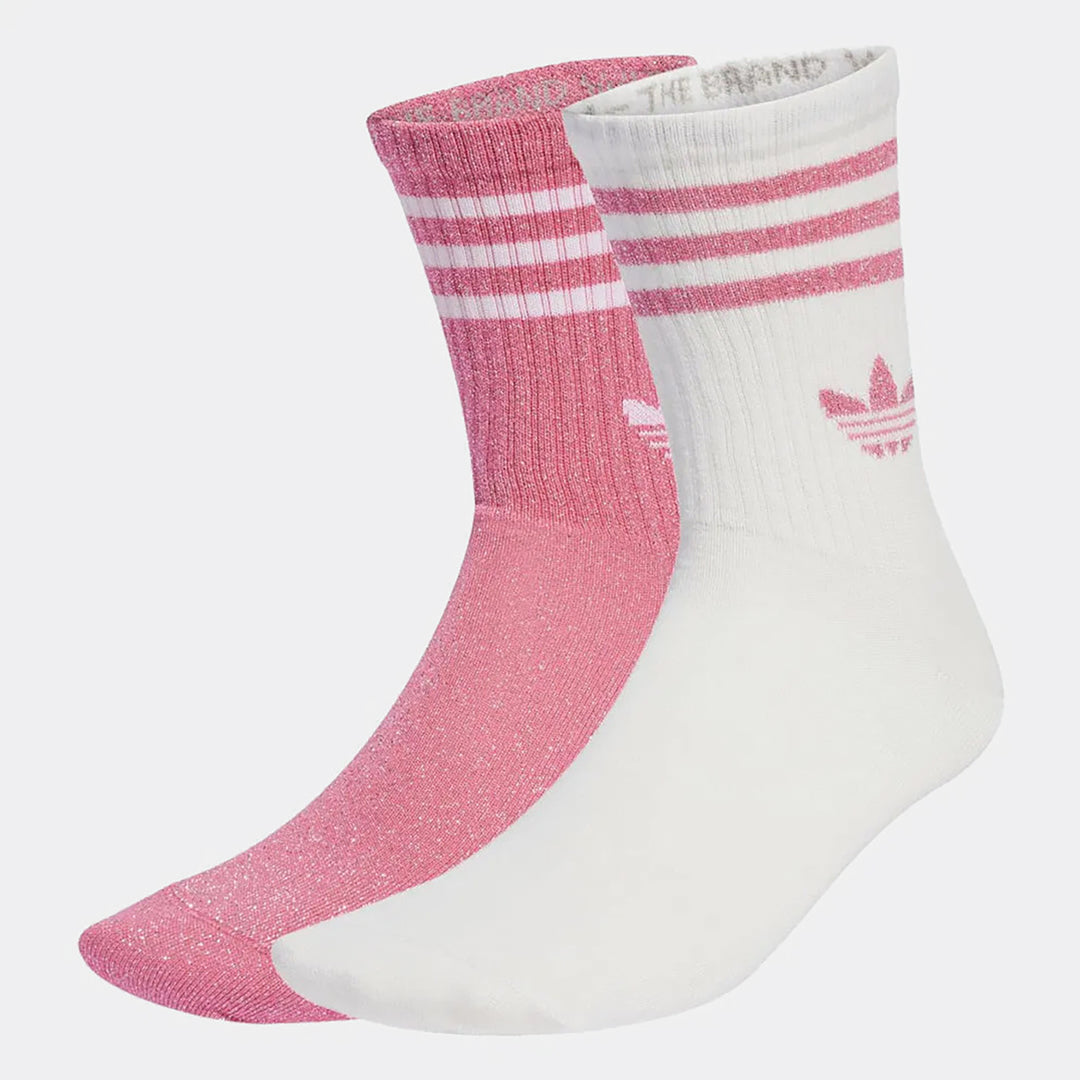adidas Originals  3S GLITTER CR S スリーストライプス グリッター クルーソックス 2PACK PINK FUSION/WHITE