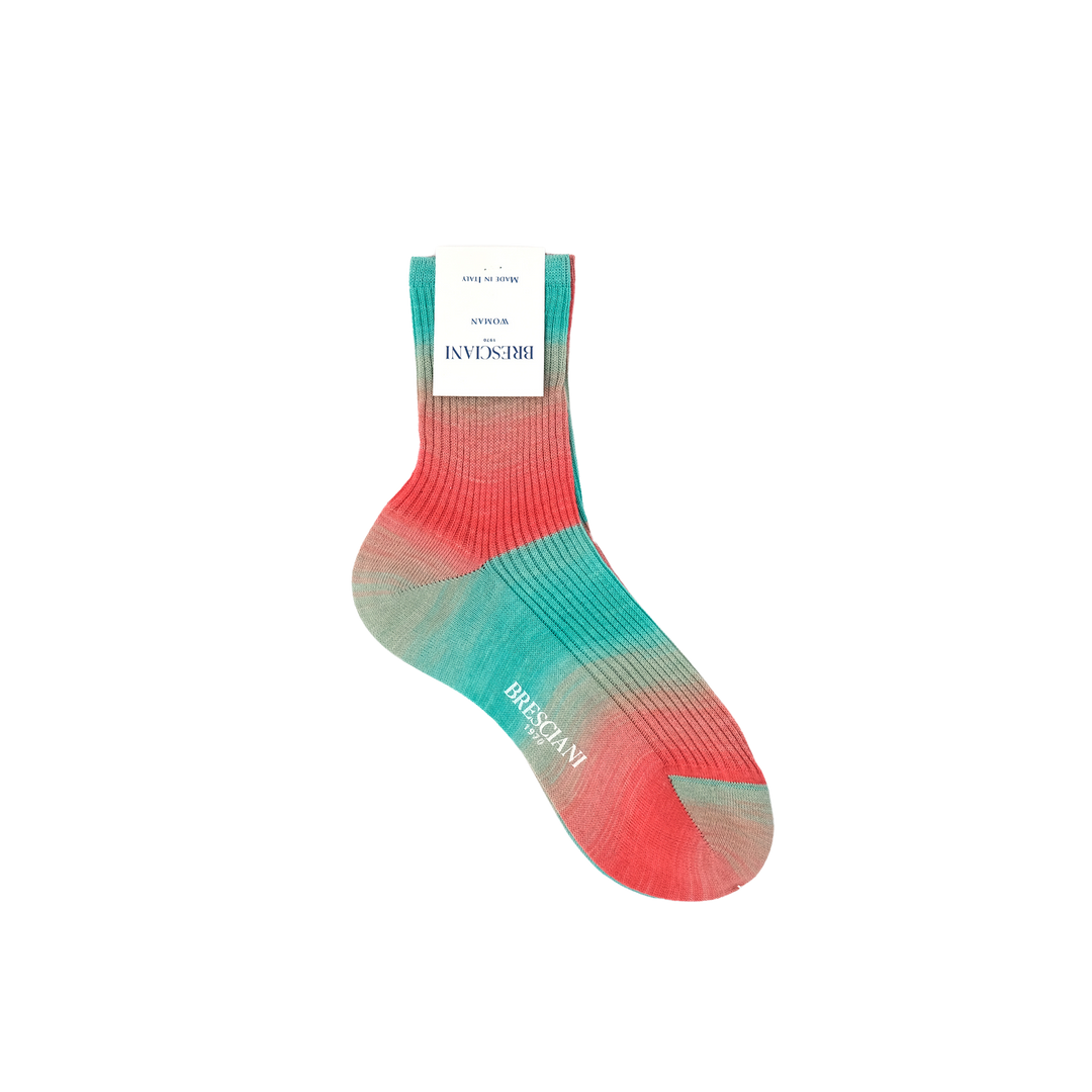 WOMENS】COLOR GRADATION RIB SOCKS GREEN×RED – SOCKSTORE™