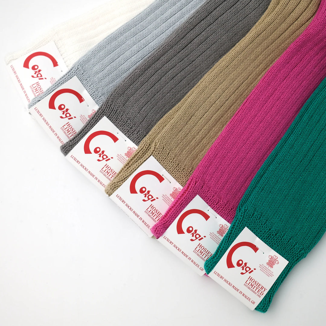 【WOMENS】SOFT COTTON 3×1 RIB SOCKS LIGHT GRAY