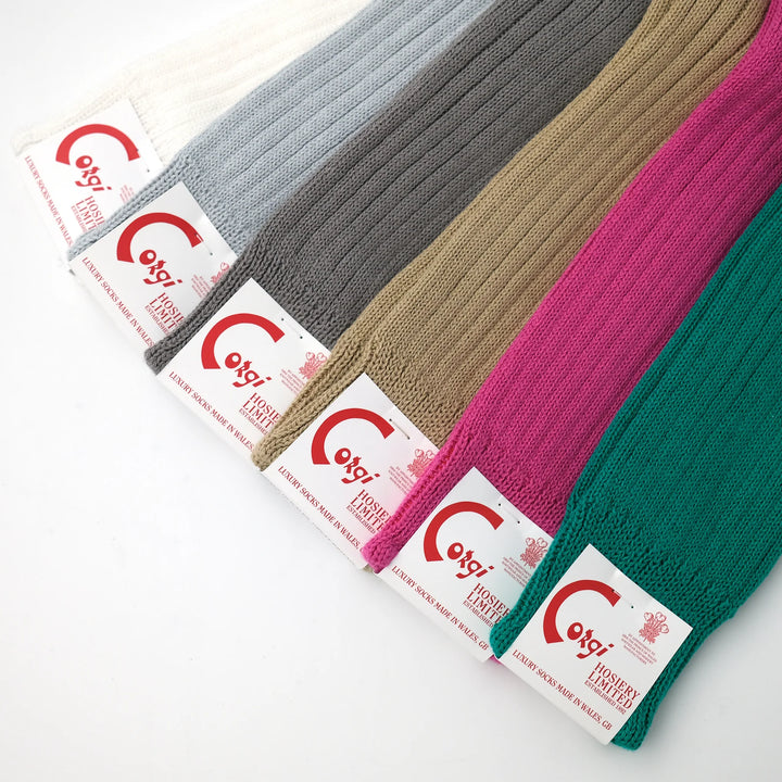 【WOMENS】SOFT COTTON 3×1 RIB SOCKS LIGHT GRAY