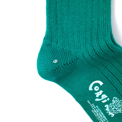 【WOMENS】SOFT COTTON PLAIN SOCKS GREEN