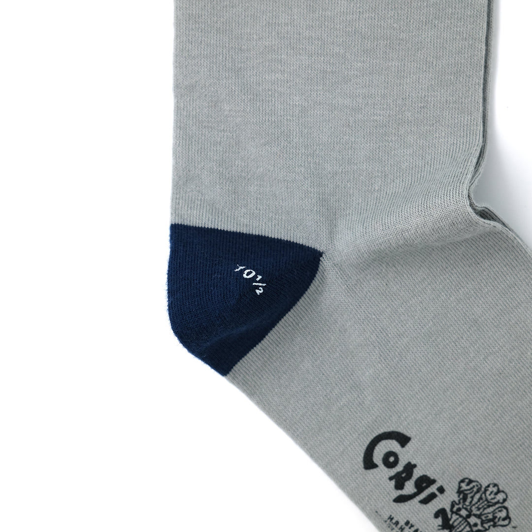 【MENS】COTTON FINE GAUGE HEEL & TOE SOCKS LIGHT GREY