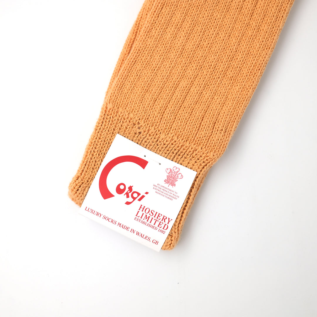 【MENS】SOFT COTTON 3×1 RIB SOCKS ORANGE（25cm丈）