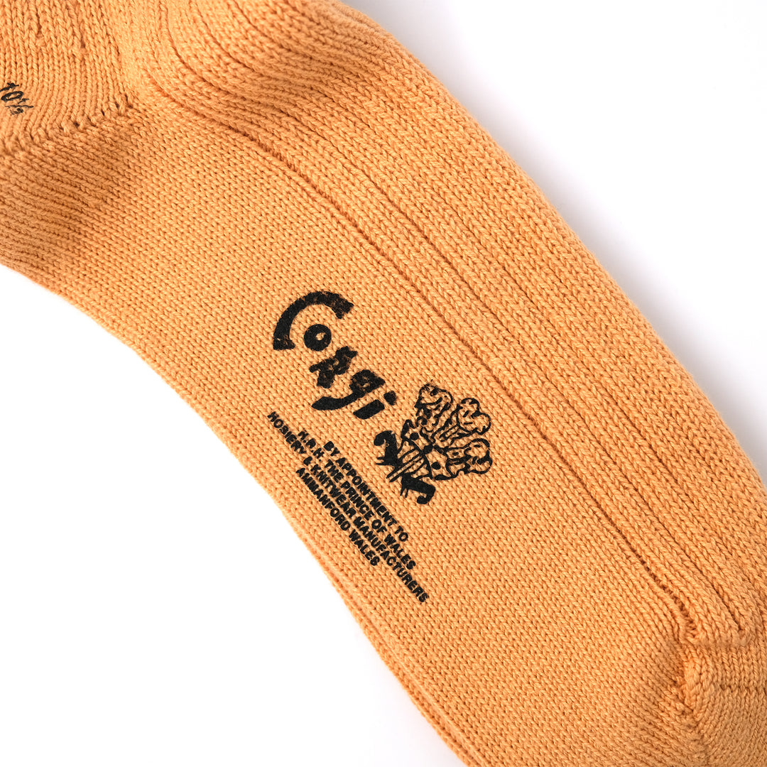 【MENS】SOFT COTTON 3×1 RIB SOCKS ORANGE（25cm丈）