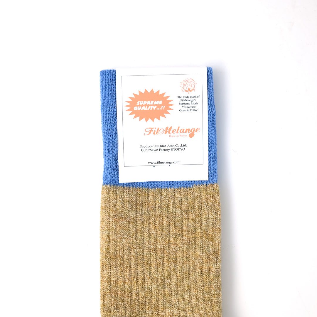 【WOMENS】RICHARD / リチャード COTTON WOOL SOCKS BEIGE/BLUE/MELANGE