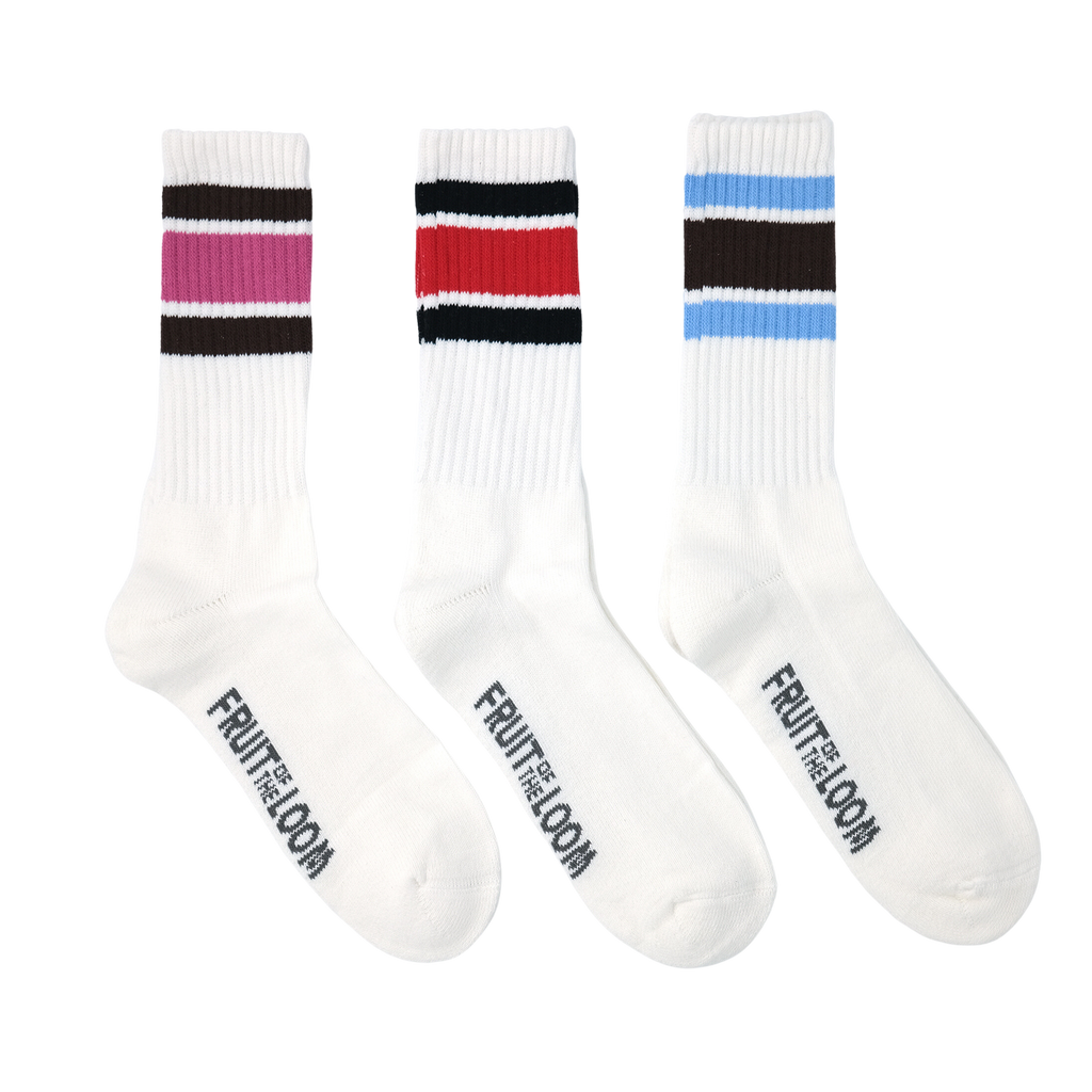 FTL カラフルラインB クルーソックス 3P – SOCKSTORE™