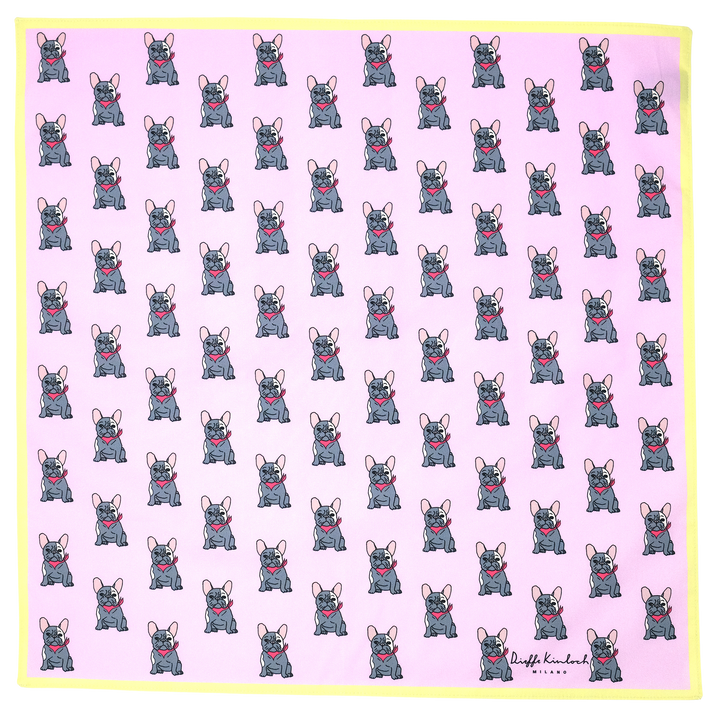 ORIGINAL "FRENCH BULLDOG" コットン ハンカチーフ（クラシック） LIGHT PINK