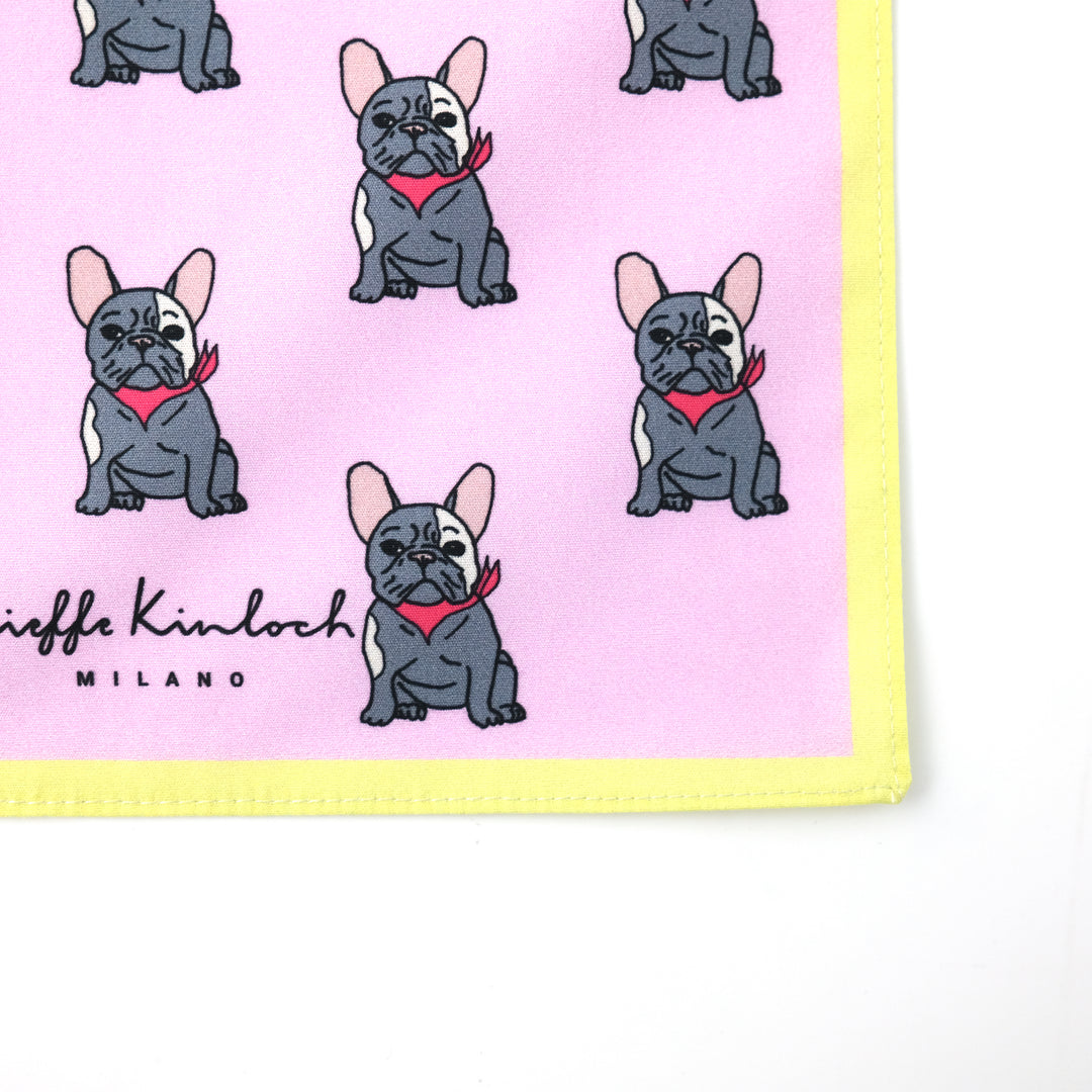 ORIGINAL "FRENCH BULLDOG" コットン ハンカチーフ（クラシック） LIGHT PINK