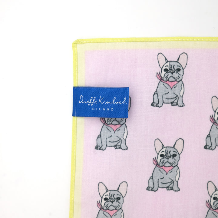 ORIGINAL "FRENCH BULLDOG" コットン ハンカチーフ（クラシック） LIGHT PINK