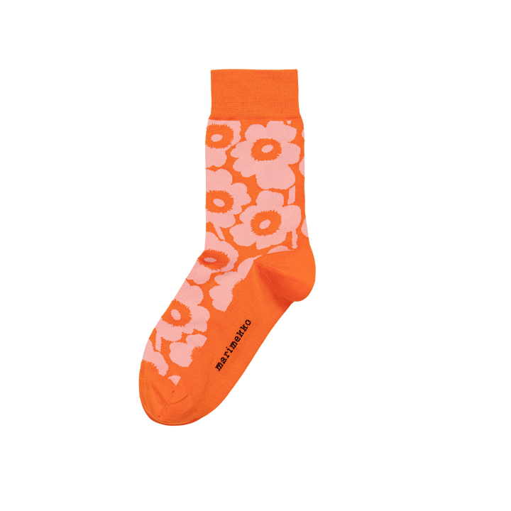 Kirmailla Unikko Tone socks ライトピンク×オレンジ