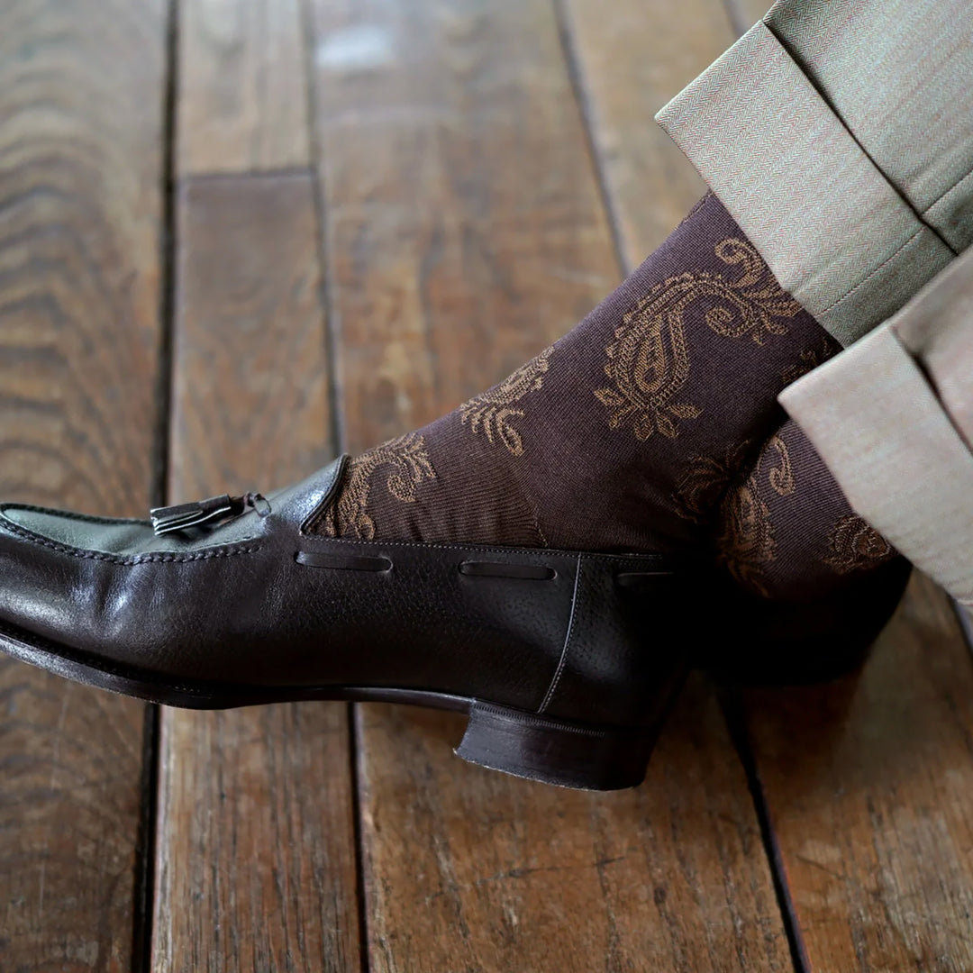 ペイズリーソックス BROWN