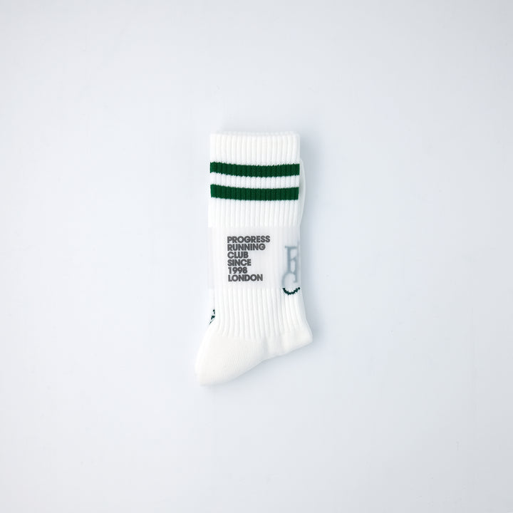 NARROW LINE SOCKS WHITE/GREEN