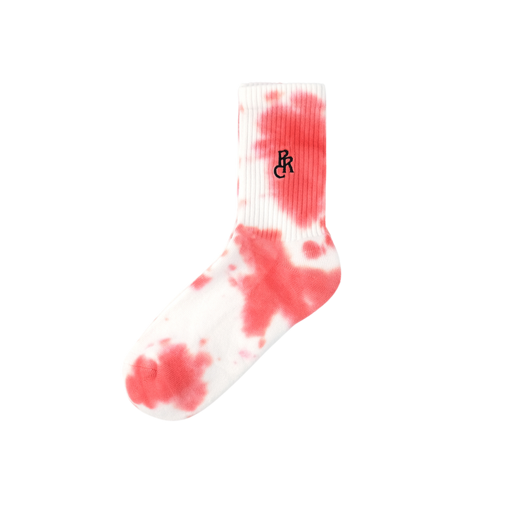 BADGE LOGO TIE DYE SOCKS RED