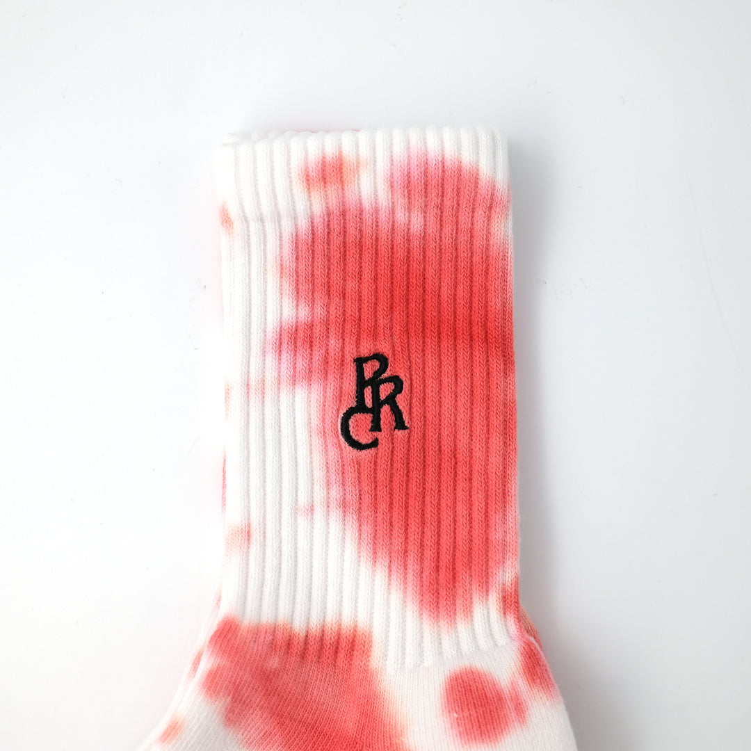 BADGE LOGO TIE DYE SOCKS RED