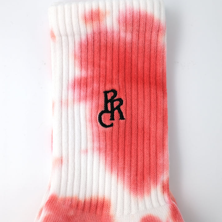 BADGE LOGO TIE DYE SOCKS RED