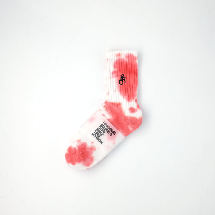 BADGE LOGO TIE DYE SOCKS RED