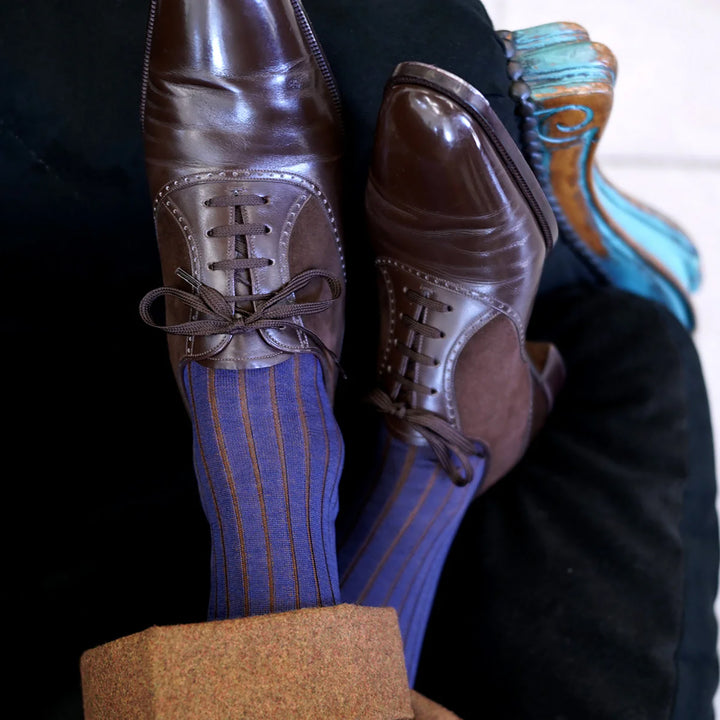 リバーシブルロングホーズ BLUE&AMBER