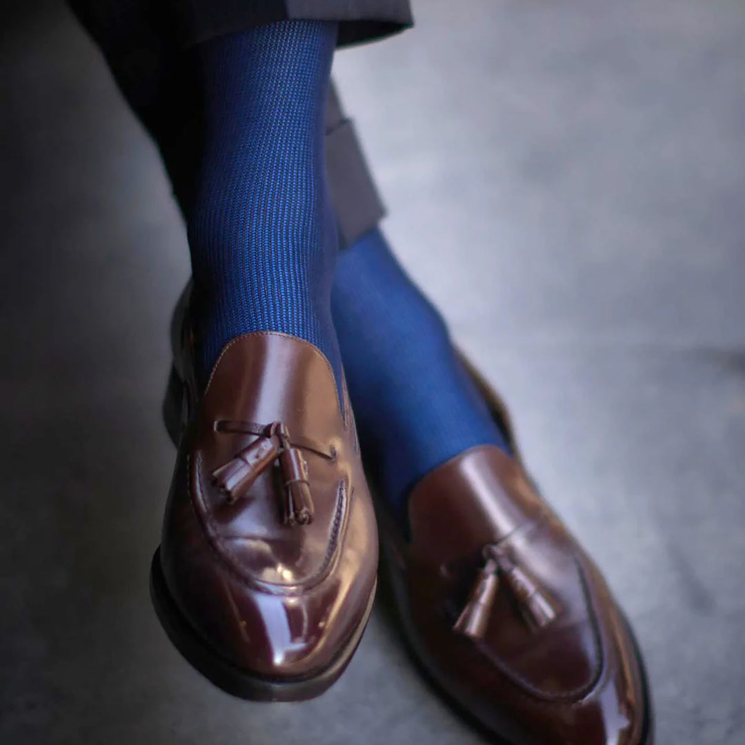 リバーシブルバイカラーロングホーズ NAVY&BLUE