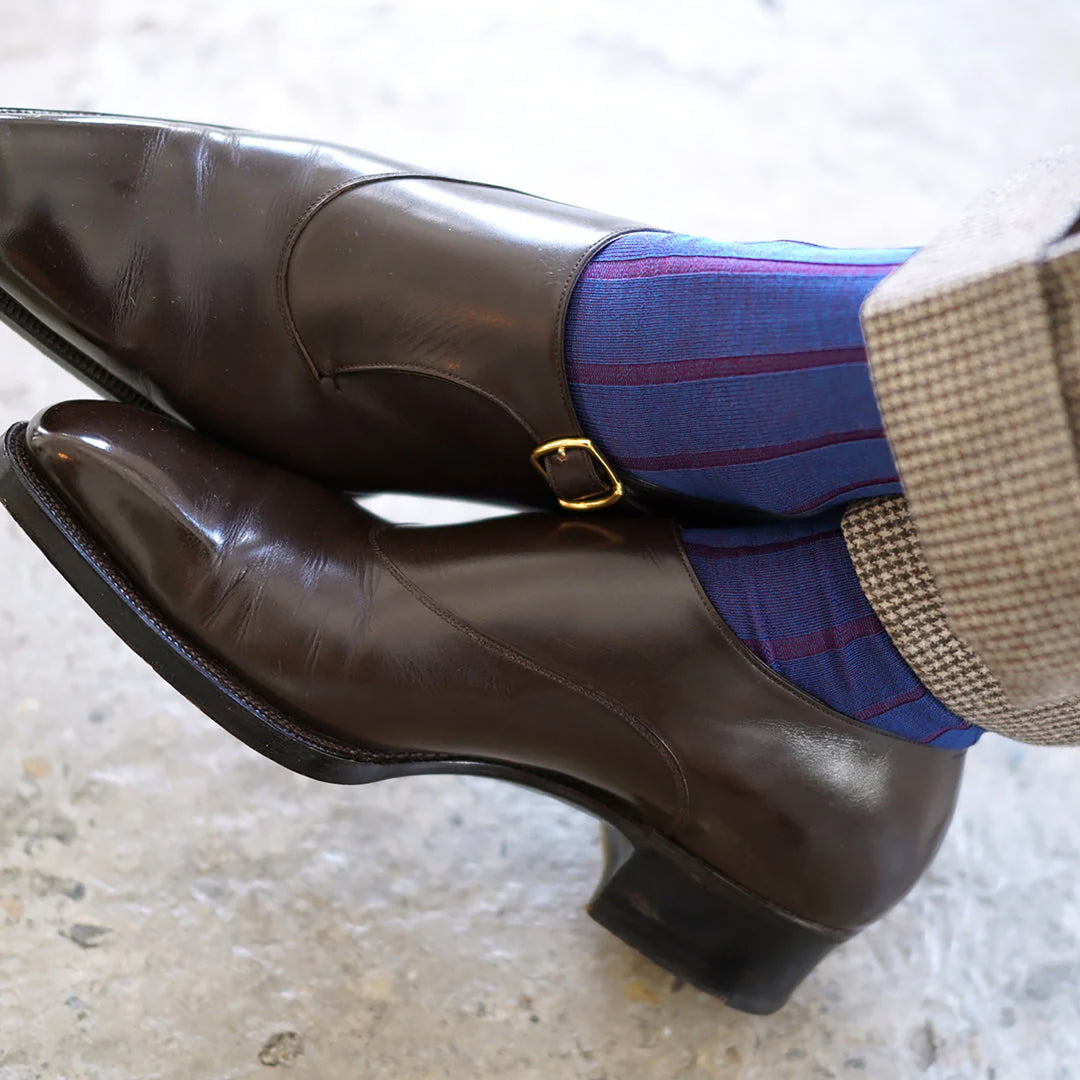 シャドーリブソックス BLUE